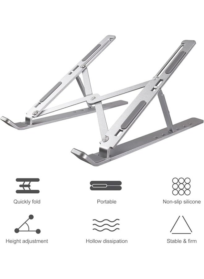 Adjustable aluminum laptop stand, silver